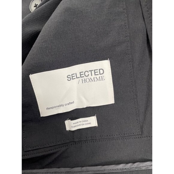 Selected Homme Mens Hybrid Blazer Jacket Large Black Neutral Capsule Wardrobe - Picture 4 of 10